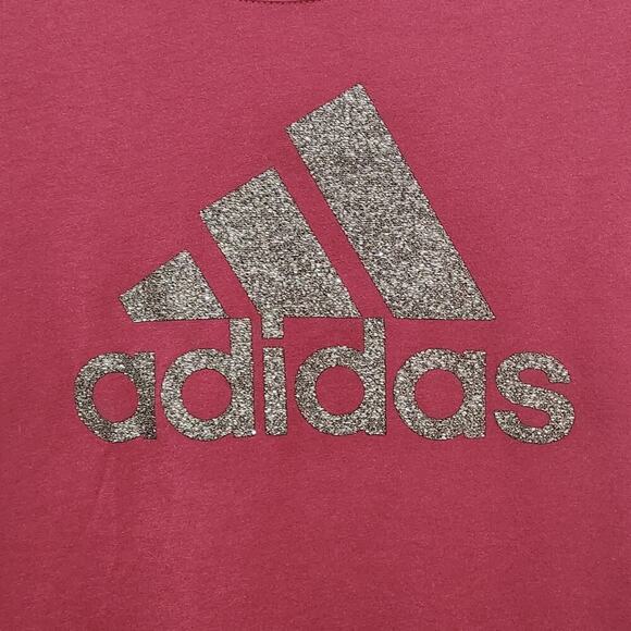 Adidas The Go To Performance TeeClimalite Cranberry Sparkle Women's Size Small - Picture 3 of 4
